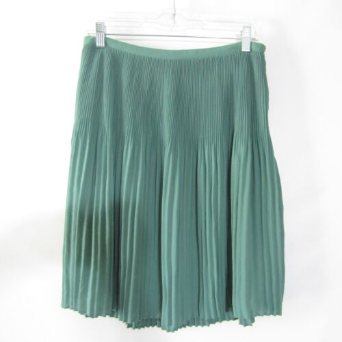 Ann Taylor LOFT Pleated Skirt Green Womens size 6 Knee length Lined NEW