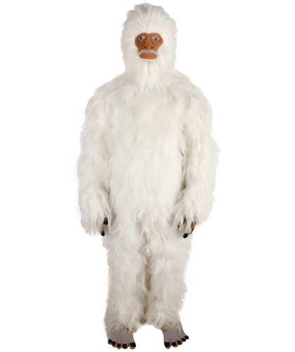 Adult Unisex White Furry Yeti Snowman Costume with Face Mask, HC-1958 - Picture 2 of 31