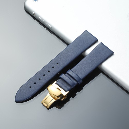 Universal 10-24mm Genuine Leather Watch Strap - Ultra Thin Soft Butterfly Buckle - 第 13/15 張圖片