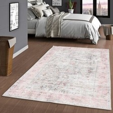 Vintage Designerteppich Finesse Orient Rosa Creme Bordüre