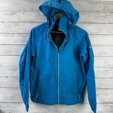 Columbia Women's Size Medium Windbreaker Jacket Nylon Omni Shield Hooded Blue