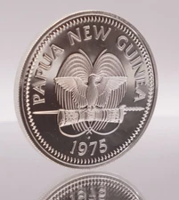 1975 Papua New Guinea K10 Bird of Paradise Franklin Mint 925 Silver round C2913