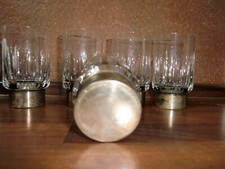 5 Gl&auml;ser mit Silbermontur 925 Sterlingsilber Herrman Bauer HB mit Wappen gepunzt