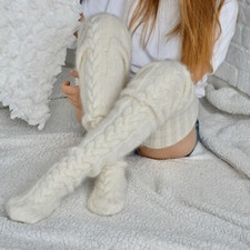 Winter Over the Knee Long Warm Knitted Socks Leg Warmers Comfortable Cozy