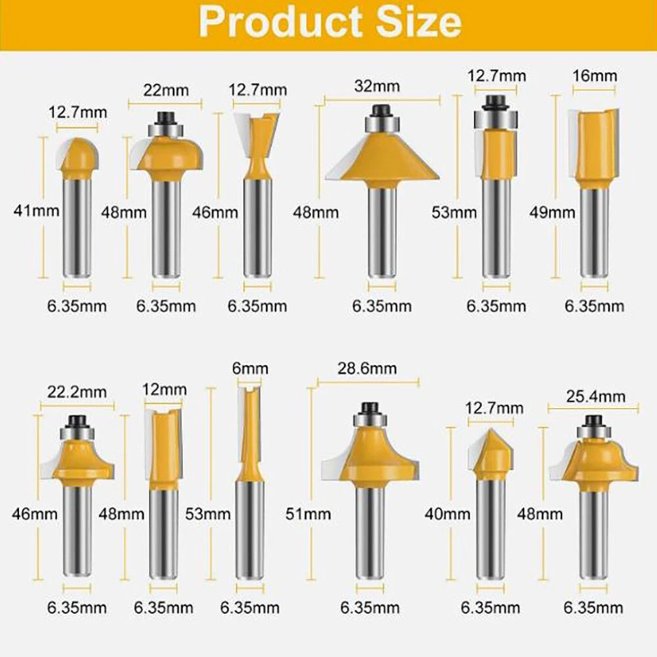 6mm Für Oberfräse Holzfräser Fräsersatz TCT 15-tgl Schaft Nutfräser Profilfräser - Bild 3 von 4