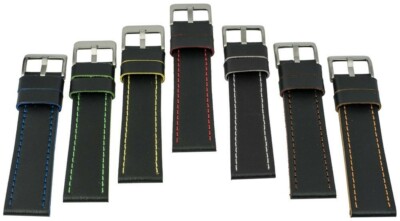 Minott Uhrenarmband | Sattelleder 26mm schwarz mit Kontrastnaht 28928S