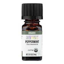 Aura Cacia Essential Oil Organic Peppermint 0.25 oz Pack of 3 