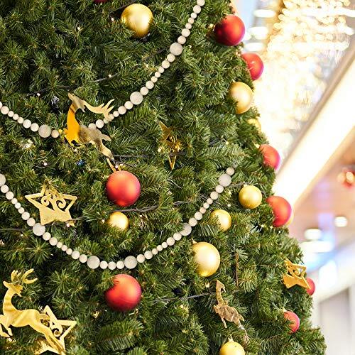 7ft Christmas Wooden Beads Garlands, Xmas Bead Garland Round Craft Wood Color - Bild 2 von 7