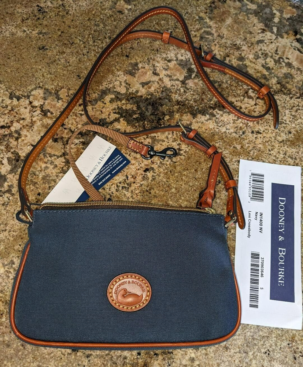 Dooney Bourke Nylon Lexi NV Blue Crossbody Shoulder Bag Leather