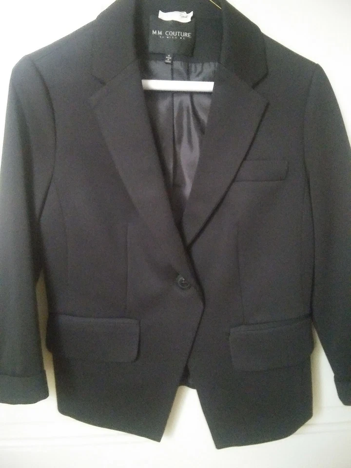 MM Couture by Miss Me SzSm. 黑色西装外套。 J29 — 第 3/4 张图片