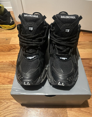 Balenciaga Runner Men's Reflective Mid-Top Lace-Up Sneakers Black