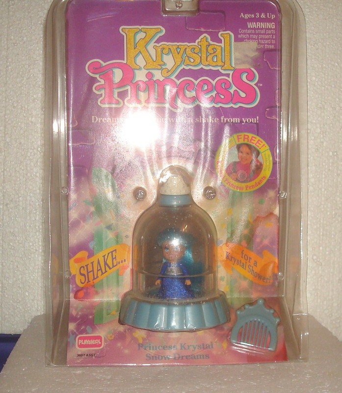 Vintage 1992 Playskool Krystal Princess Snow Dreams Doll And Globe Carded