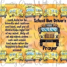 20oz Skinny Tumbler Bus Driver Prayer Sublimation Transfer Ready To Press