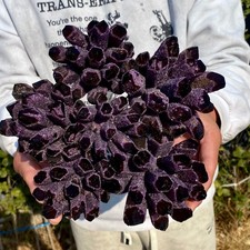 6.34LB New find purple Phantom Quartz Crystal Cluster mineral samples healing