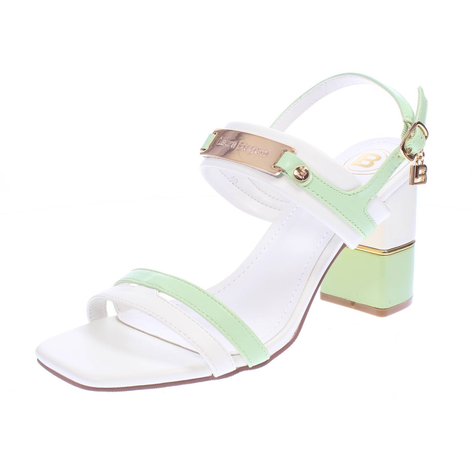 Laura Biagiotti Sandalen mit Absatz und Riemchen wei - Gre 37 233 cm Schuhe 13290₽
