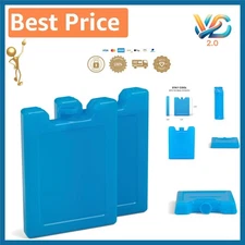 Maxcold Ice Block Set - 2 Small Refreezable Gel Packs for Extended Coolness