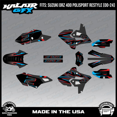 Graphics Kit for Suzuki DRZ400 Polisport Restyle  (2000-2024) Vizion - Gray