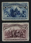 CKStamps: US Stamps Collection Scott#230 231 Columbian Mint H OG