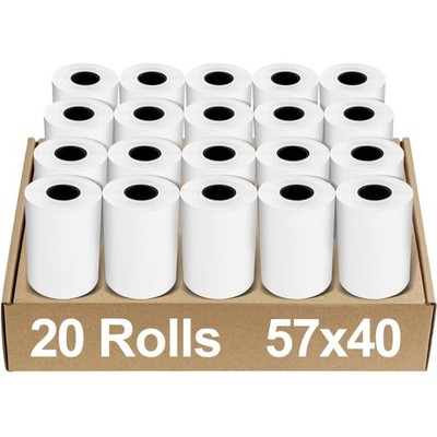 Thermopapier 57mm x 15m x 12mm Rolle Kasse Bon EC Drucker 20 Stück