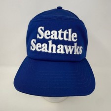 Vintage 80's Seattle Seahawks Snapback Hat Royal Blue Made in USA NFL Cap