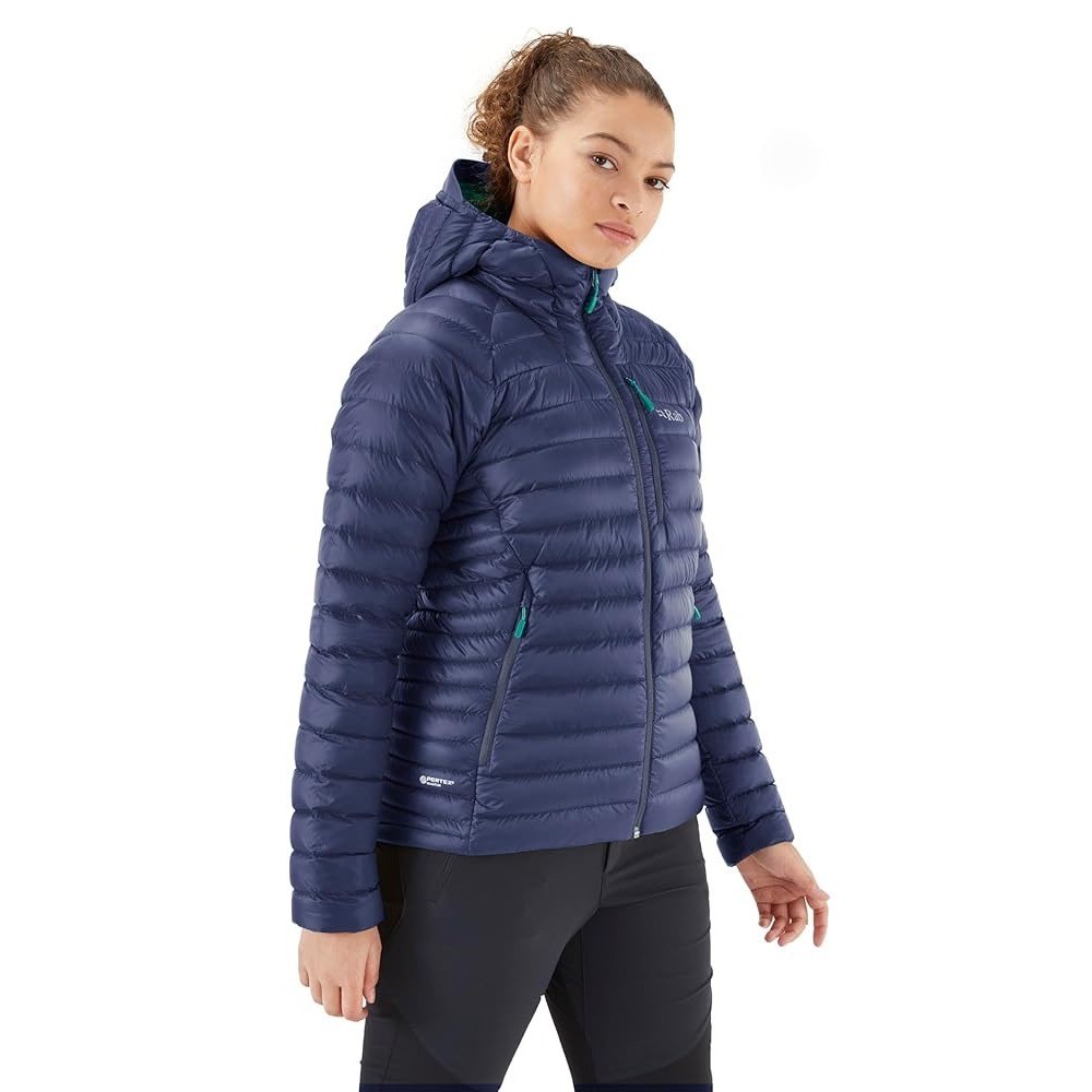 Chaqueta Alpina Rab Microlight Rab para Mujer Nueva con Etiquetas - Grande - Deep Ink Atlantis