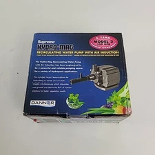 Danner Supreme Hydro-Mag Recirculating Water Pump 350 GPH Model 3 Filter Koi