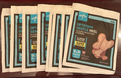 #ad Lot Of 8 Medline Optifoam Gentle Heel Silicone Faced Foam amp; Border 9x9 $19.95