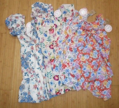 Umgee Floral V-Neck Ruffle Dress Medium Multicolor - Choice NWT Chic Boho Resort