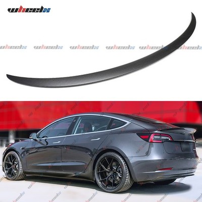 FOR 2017-2023 TESLA MODEL 3 SLEEK OE STYLE MATTE CARBON FIBER TRUNK SPOILER WING