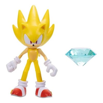 Sonic the Hedgehog 4  Super with Chaos Emerald 4 Inch, Multicolor