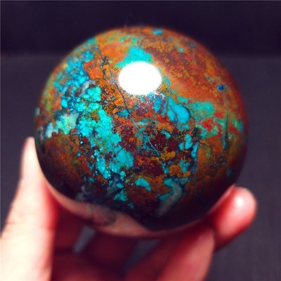 RARE 302G Natural Malachite Turquoise Blue Copper Ore Symbiotic Ball QQ199