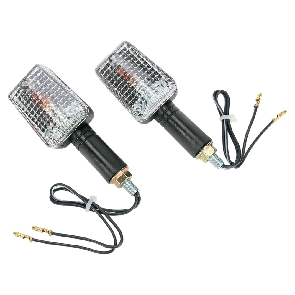 K&S Technologies Long-Stem Mini-Stalk Marker Lights-Black w/ Clear Lens-25-8131