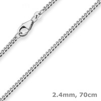 2,4Mm Panzerkette Silberkette Collier Halskette Aus 925 Silber Rhodiniert 70Cm