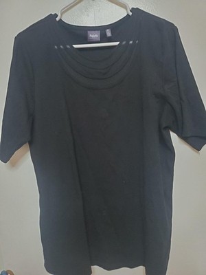 Rafaella Black Short Sleeve Top Size 1X