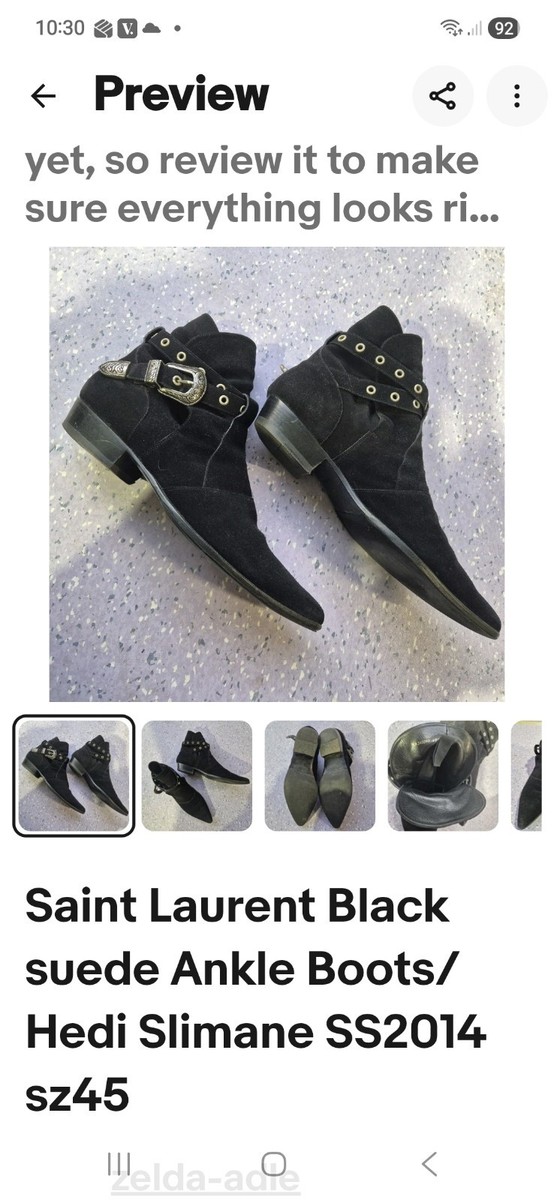 SS2014 Mens sz 45 Saint Laurent Duckie Ankle Boots by Hedi Slimane