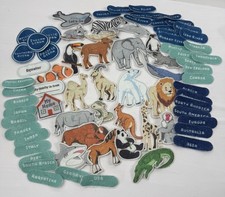 VTG Felt Die Cut Outs Geography Animals World Globe Teachers Aid Bulletin Board