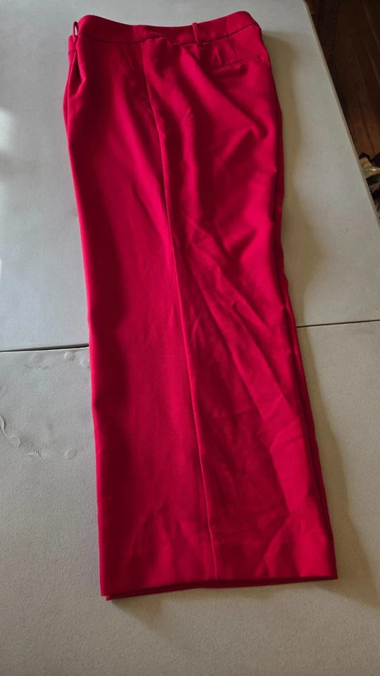 NWT Talbots Gorgeous Red Pleated Front Wool Blend Full Length Pants 18W - Image 4 of 4