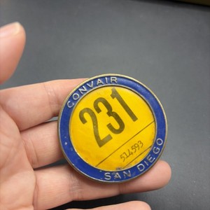 Antique/vintage Convair Employee Enamel Pin Badge San Diego 2”W