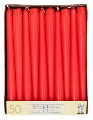 STARPAK Leuchterkerzen 22 mm rot 50er Pack