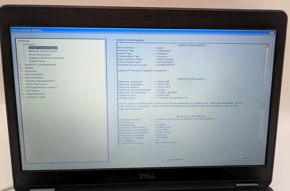 Lote de 2 Laptop Dell Latitude E5450 14" incompleta i5-5300U 2.3GHz 4GB RAM LEER* Foto 3 de 4