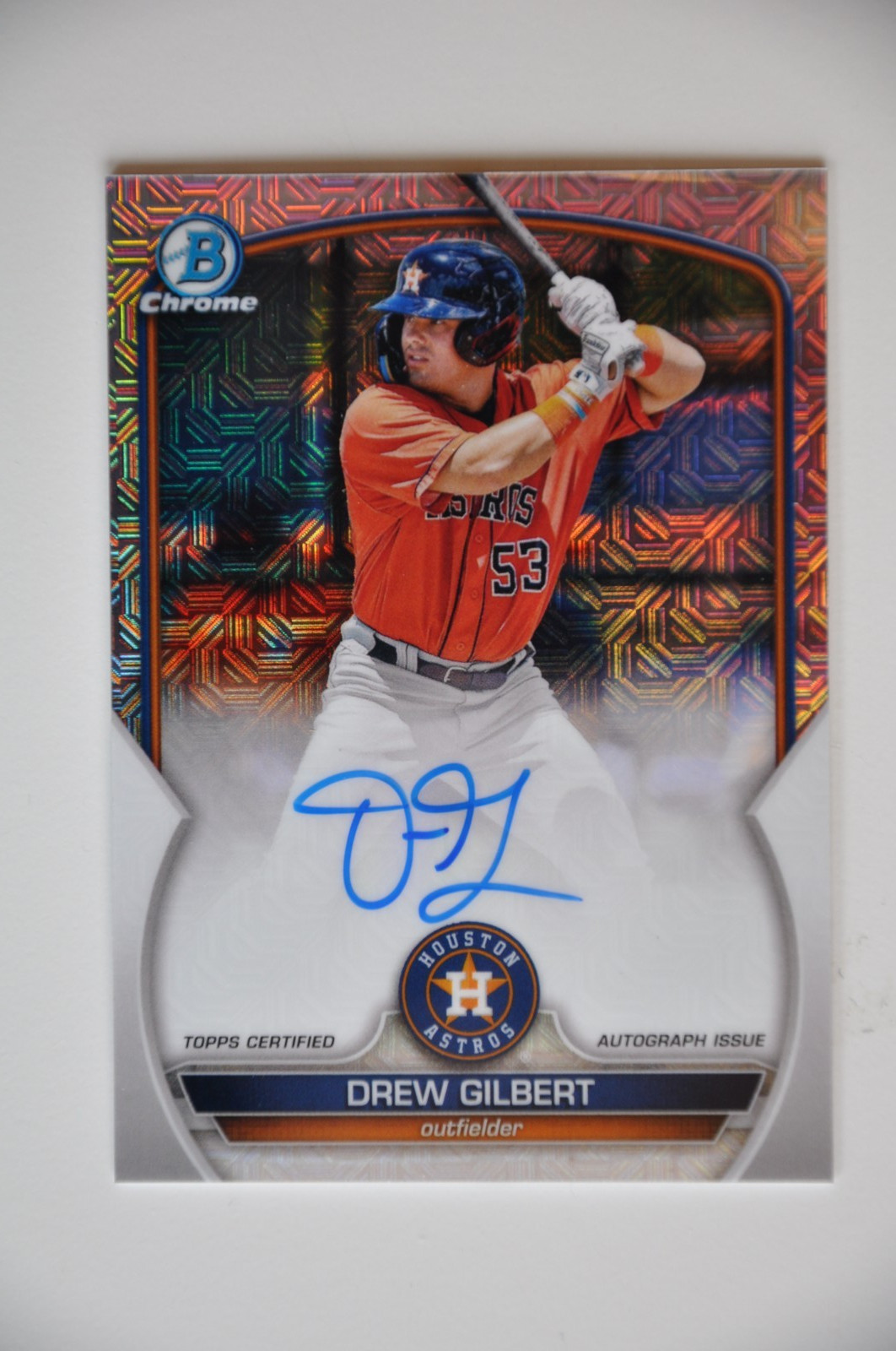 2023 Bowman Chrome Drew Gilbert Mega Mojo Refractor Auto  #BMA-DGT Giants