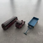 3 Vintage Dinky Toys Luxury Coach Hindle Lorry & Hand Cart By Meccano England