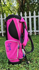 Youth Girls Lynx Pink Stand Golf Club Bag 4-Way Top 27.5" Tall Standing Upright