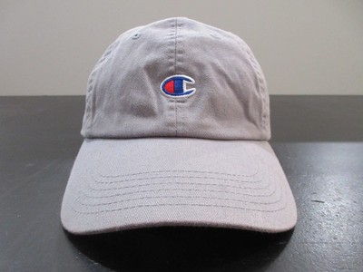Champion Hat Cap Strap Back Gray Logo Streetwear Baseball