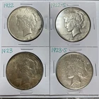 1922 1922-S 1923 1923-S Peace Dollar Lot of 4