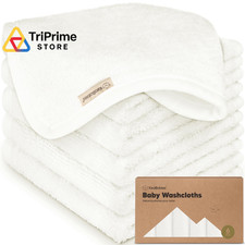 6-Pack Baby Washcloths   Soft Absorbent Viscose 10x10 Inch Pack of 6 , White