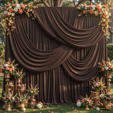 10ft x 10ft Brown Backdrop Curtains Wedding Birthday Party Photo Booth Fabric
