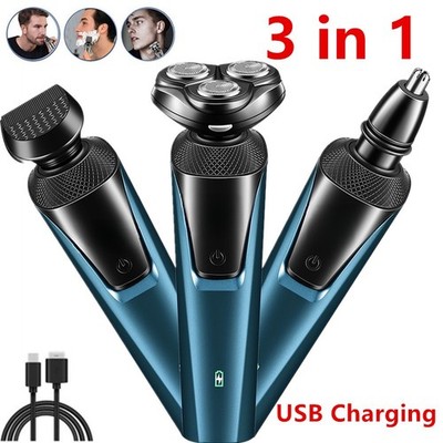 Men's Cordless Facial Beard Trimmer, Nose Hair Cutting Barber Shaving Machine