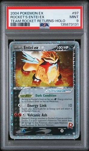 🌟Pokemon Rocket's Entei ex EX Rocket Returns Holo UR #97 PSA9 - Psa 10 Worthy
