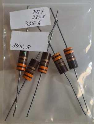 (5) NOS Allen Bradley 330 Ohm 5% 2 Watt Carbon Comp Resistors 2 Green Dot/TESTED